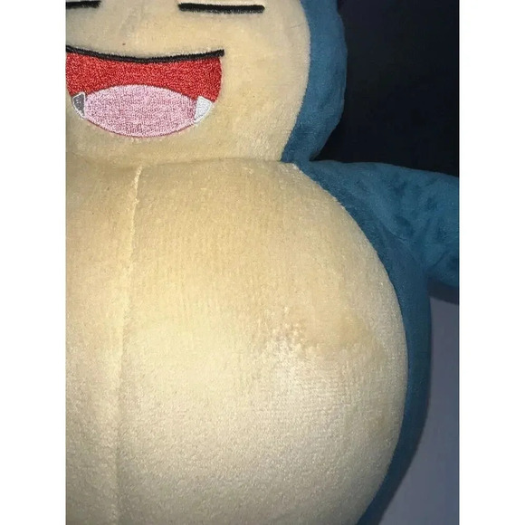 Pokemon Snooze Action Snorlax Large Plush 11 Inch 2020 Talking Sound Vibration - Picture 3 of 8